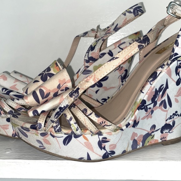 Qupid heels flower printed with bow tie - Picture 4 of 4